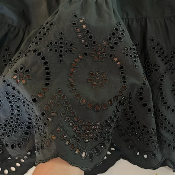 Rails Gia Eyelet Sleeve Dress, Black - M - Picture 8 of 9